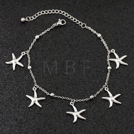 Bohemia Style Ocean Theme 304 Stainless Steel Anklets WG73A42-08-1