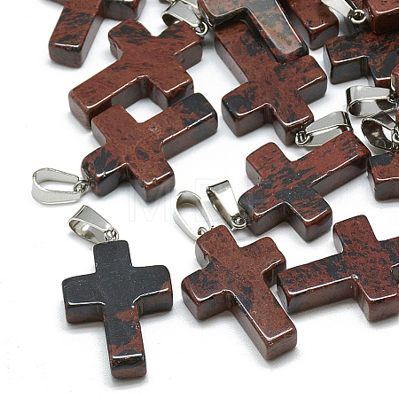 Natural Mahogany Obsidian Pendants X-G-T080-09-1