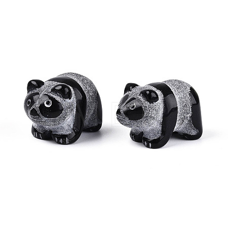 Natural Obsidian Panda Display Decorations G-T144-81A-1