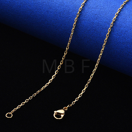 PVD Vacuum Plating 304 Stainless Steel Cable Chain Necklace NJEW-S420-008C-G-1