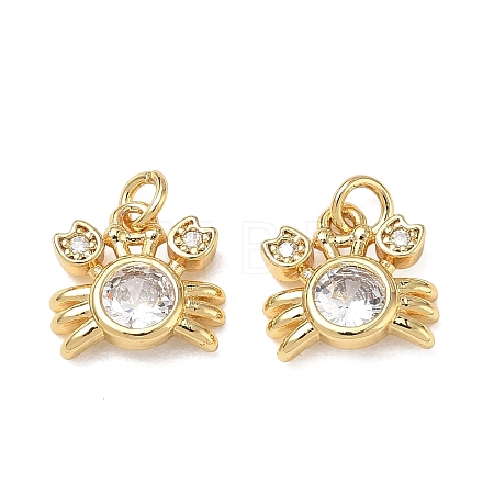 High Polished Ocean Brass Micro Pave Clear Cubic Zirconia Pendants CU-CBAF3CF-02C-01-1