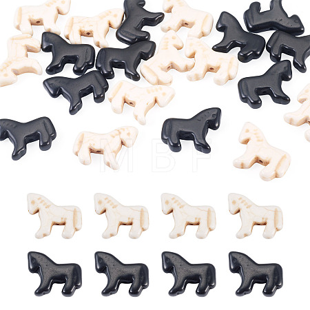 20Pcs 2 Colors Synthetic Turquoise Dyed Horse Beads G-TA0003-18A-1