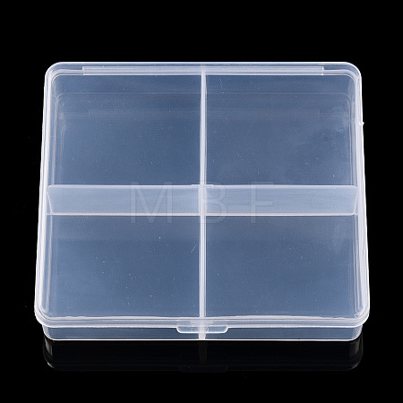 Rectangle Transparent Plastic Bead Containers CON-N013-02-1