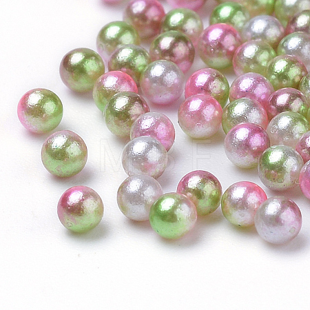 Rainbow Acrylic Imitation Pearl Beads OACR-R065-4mm-A08-1
