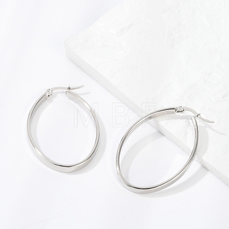 Non-Tarnish 304 Stainless Steel Hoop Earrings EJEW-L232-003A-P-1