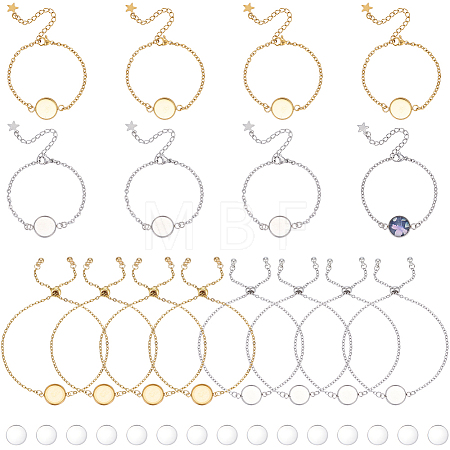 16Pcs 4 Styles 304 Stainless Steel Cable Chain Bracelet Making BJEW-SP0001-29-1