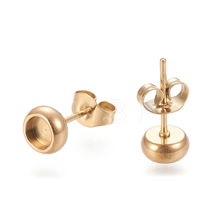 Ion Plating(IP) 304 Stainless Steel Stud Earring Settings X-STAS-K202-05A-G-1