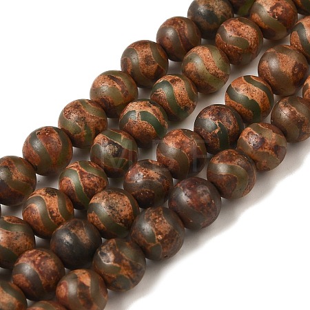 Natural Tibetan Agate Beads Strands G-H066-A02-01-1