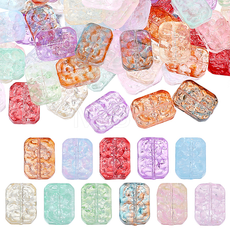 88Pcs 11 Colors Transparent Spray Painted Glass Beads GLAA-ME0001-36-1