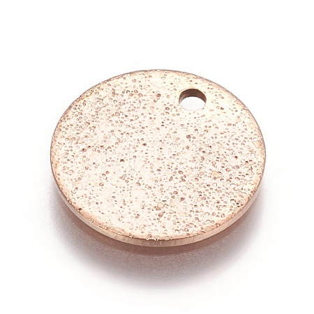 Ion Plating(IP) 304 Stainless Steel Textured Pendants STAS-I098-01-12mm-RG-1