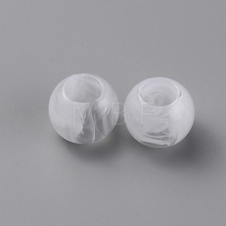 Acrylic European Beads OACR-WH0028-18B-1