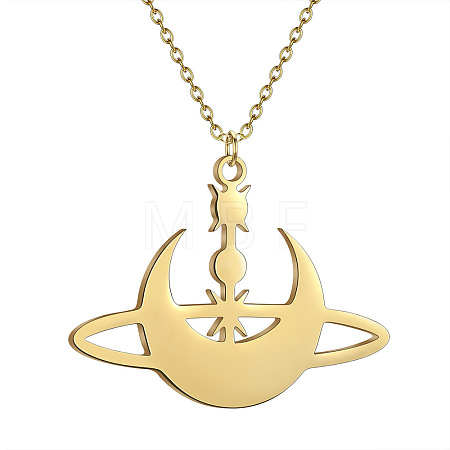304 Stainless Steel Laser Cut Pendant Necklaces FS-WGA4904-21-1