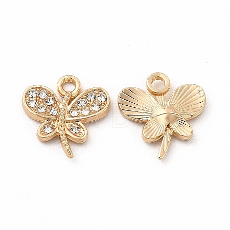 Rack Plating Eco-friendly Alloy Rhinestone Charms FIND-A025-13G-01-1