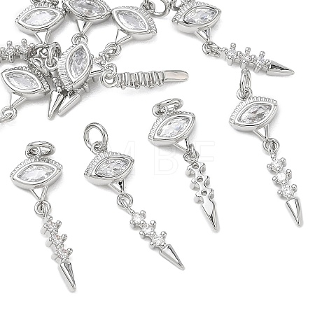 SHEGRACE Brass Clear Cubic Zirconia Pendants XGRQ3K023-540P-1