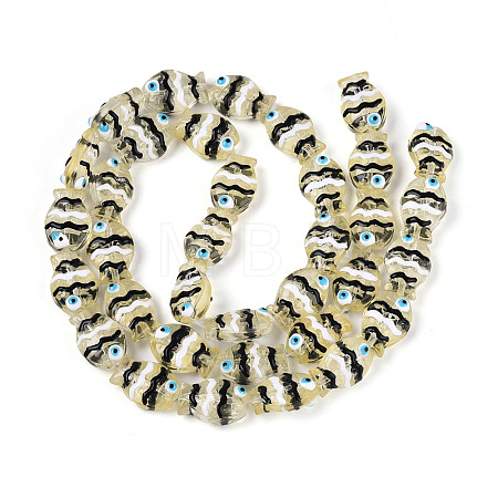 Transparent Glass and Enamel Beads Strands GLAA-T034-01B-1