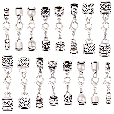 32Pcs 8 Styles Alloy Cord Ends HJEW-SC0003-11-1