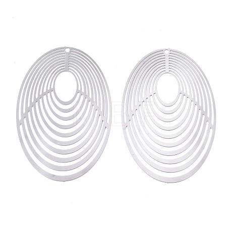 Non-Tarnish 201 Stainless Steel Filigree Pendants X-STAS-R102-36P-1