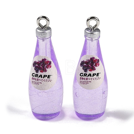 Transparent Resin Pendants RESI-D074-03E-1