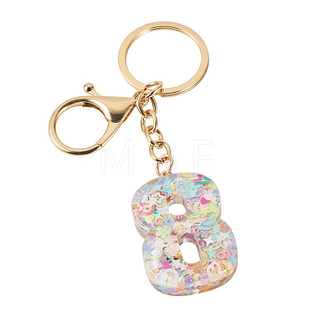 Number 8 Transparent Resin Keychains KEYC-TADJ0001-10H-1