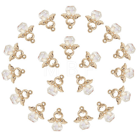 20Pcs Rainbow Plated Glass Pendants FIND-PH0009-24-1