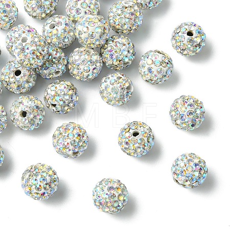 30Pcs Pave Disco Ball Beads RB-YW0001-14K-1