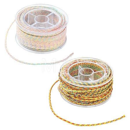 2 Rolls 2 Colors Braided Nylon Chinese Knot Cord WCOR-CJ0001-01-1
