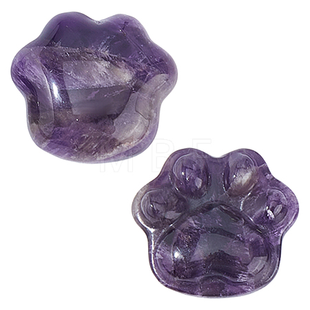 2Pcs Natural Amethyst Carved Figurines Statues for Home Office Desktop Decoration G-FH0002-75B-1