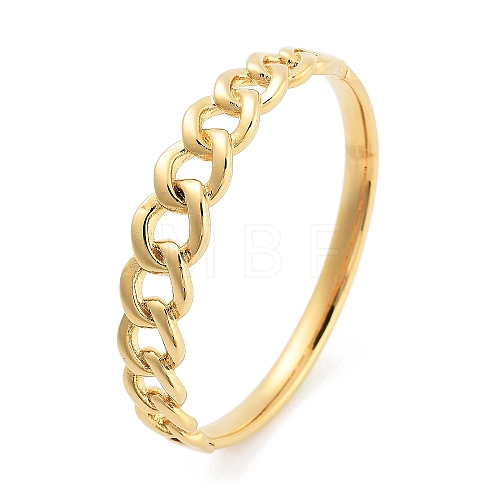 Ion Plating(IP) 304 Stainless Steel Twisted Chain Hinged Bangles for Women BJEW-Z068-04G-07-1