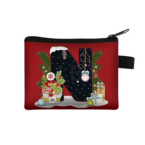 Christmat Letter Printed Polyester Wallets with Zipper PW-WGB27ED-22-1