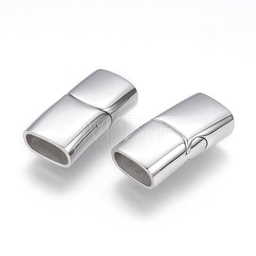 Tarnish Resistant 304 Stainless Steel Magnetic Clasps with Glue-in Ends STAS-G143-48P-1