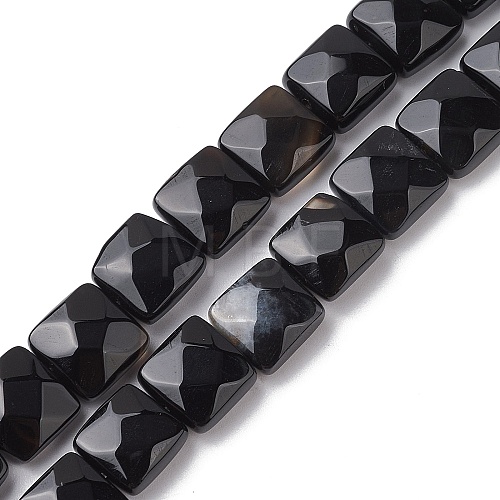 Dyed & Heated Natural Black Agate Beads Strands G-K359-B13-01-1