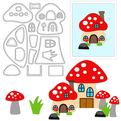 Mushroom Theme Carbon Steel Cutting Dies Stencils DIY-WH0309-1601-1