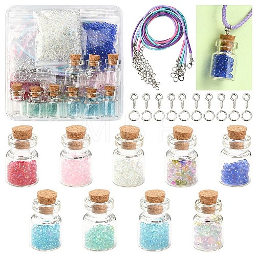 DIY Wish Bottle Necklace Making Kit DIY-YW0006-52-1