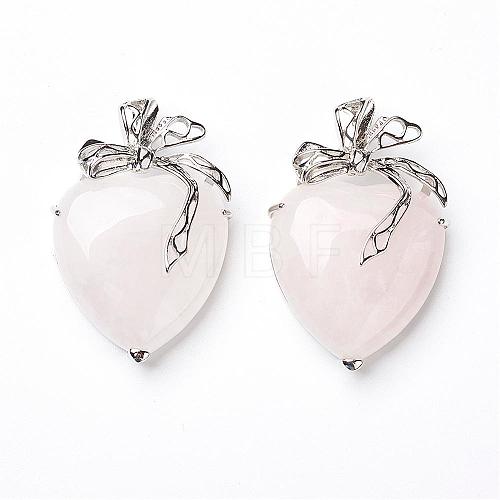 Rose Quartz Pendants KK-P103-A09-1