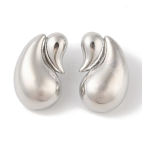 Teardrop Brass Stud Earrings for Women EJEW-Q389-03A-P-1