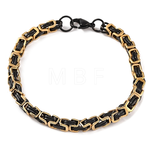 304 Stainless Steel Byzantine Chain Bracelets BJEW-B078-62EB-1