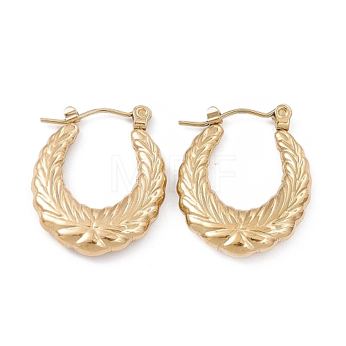 304 Stainless Steel Wheat Ring Thick Hoop Earrings for Women EJEW-B018-08G-1