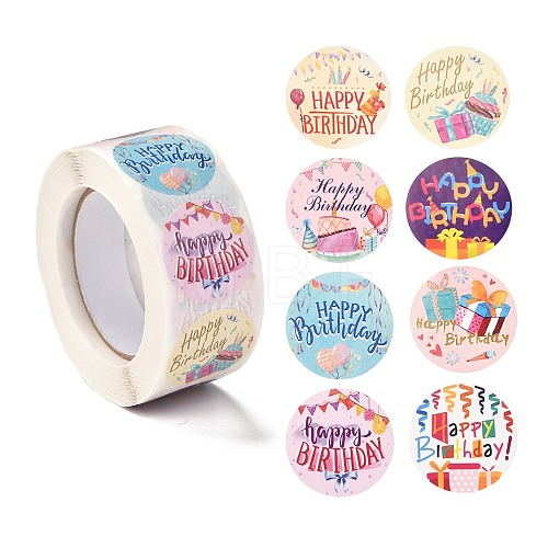 Birthday Themed Pattern Self-Adhesive Stickers DIY-E023-08B-1