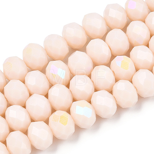 Electroplate Opaque Solid Color Glass Beads Strands EGLA-A044-P3mm-L33-1