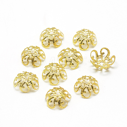 Plated Iron Fancy Bead Caps IFIN-S696-20G-1