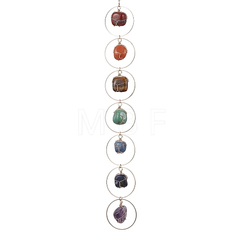 Chakra Jewelry Natural Mixed Gemstone Pendant Decorations HJEW-JM01686-1