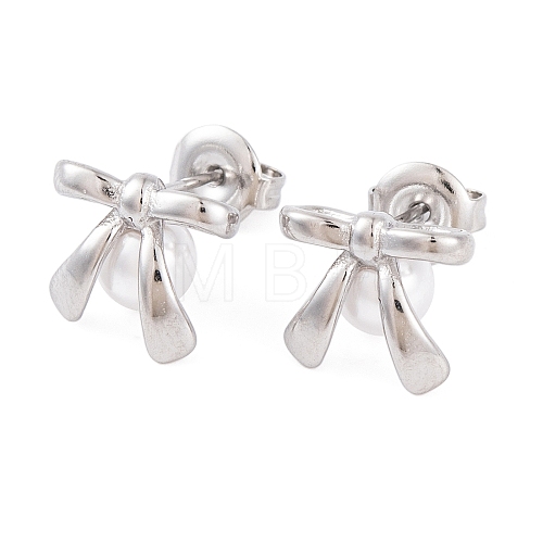 304 Stainless Steel Stud Earrings for Women EJEW-A049-19P-1