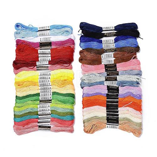 50 Skeins 50 Colors 6-Ply Polyester Embroidery Floss OCOR-G010-02-1