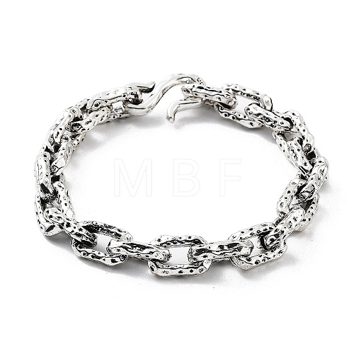 Retro Alloy Cable Chain Bracelets for Women Men BJEW-L684-005AS-1