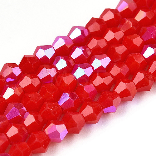 Opaque Solid Color Electroplate Glass Beads Strands EGLA-A039-P2mm-L02-1