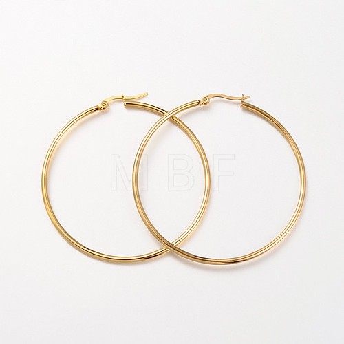 Ion Plating(IP) 304 Stainless Steel Hoop Earrings EJEW-N0016-11G-I-1