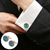 WADORN 2 Pairs 2 Colors Natural Shell Cufflinks for Men FIND-WR0010-96-5