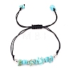 Synthetic Turquoise  Braided Bead Bracelets PW-WG14195-03-1