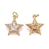 Brass Micro Pave Clear Cubic Zirconia Pendants KK-Z023-16G-3