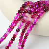 Natural Striped Agate/Banded Agate Bead Strands X-G-K166-13-6mm-03-2